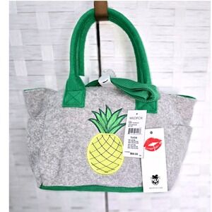 Wildfox Pineapple‎ Tote Bag Beach Handbag Purse Green Trim NWT